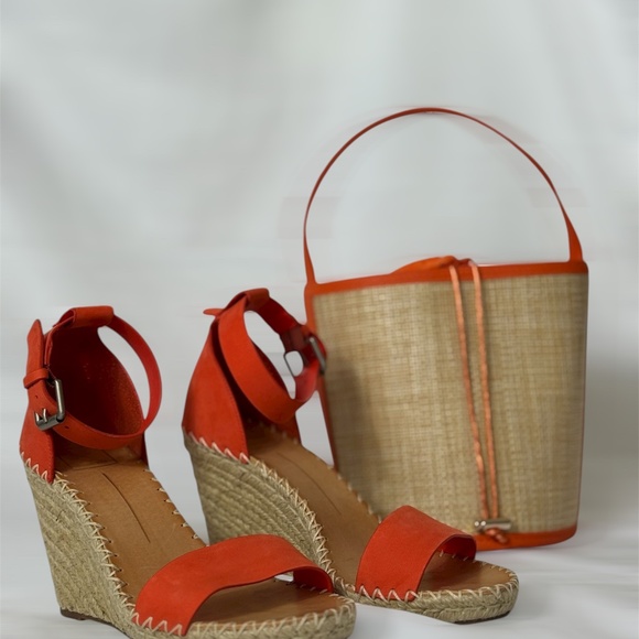 Dolce Vita Orange Wedge Espadrille sandals - Picture 1 of 1